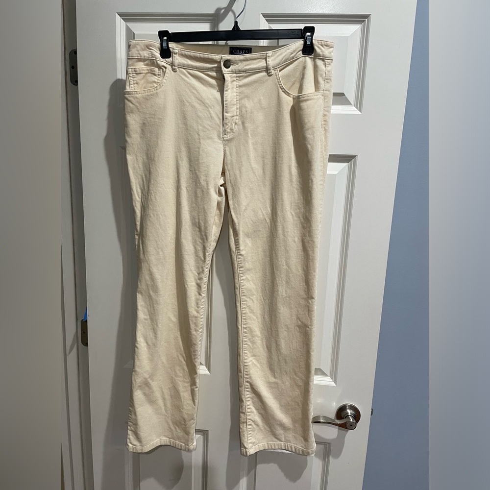 CHAPS Denim, Winter White Corduroy, Size 16